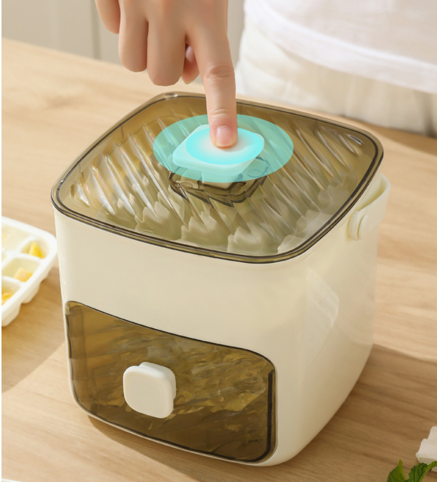 Large Ice Cube Maker, Double Layer, Easy-Press Lid, Food-Grade Tray, Whiskey & Cocktails, Kitchen Gadget