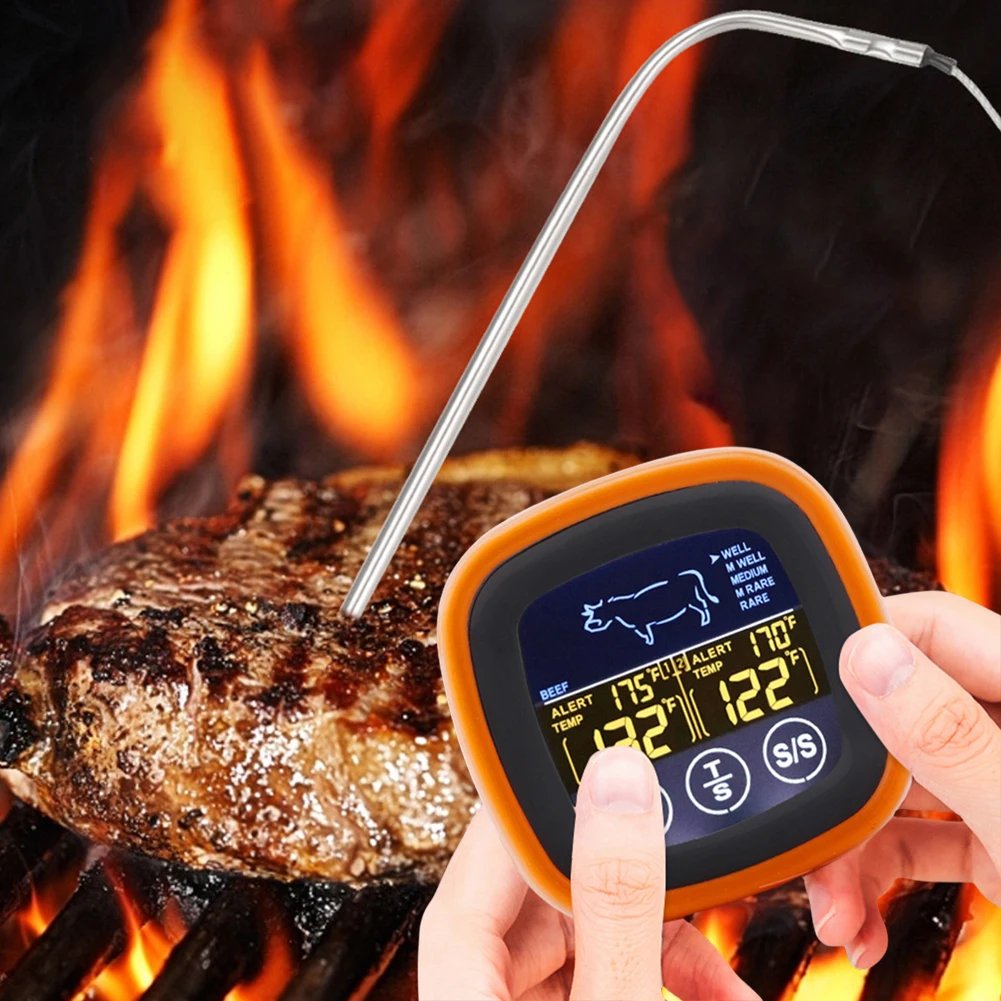 Digital Meat Kitchen Thermometer with 2 Probes Waterproof Meat Temperature Thermometer Probe Meat Temperature Probe for Grilling