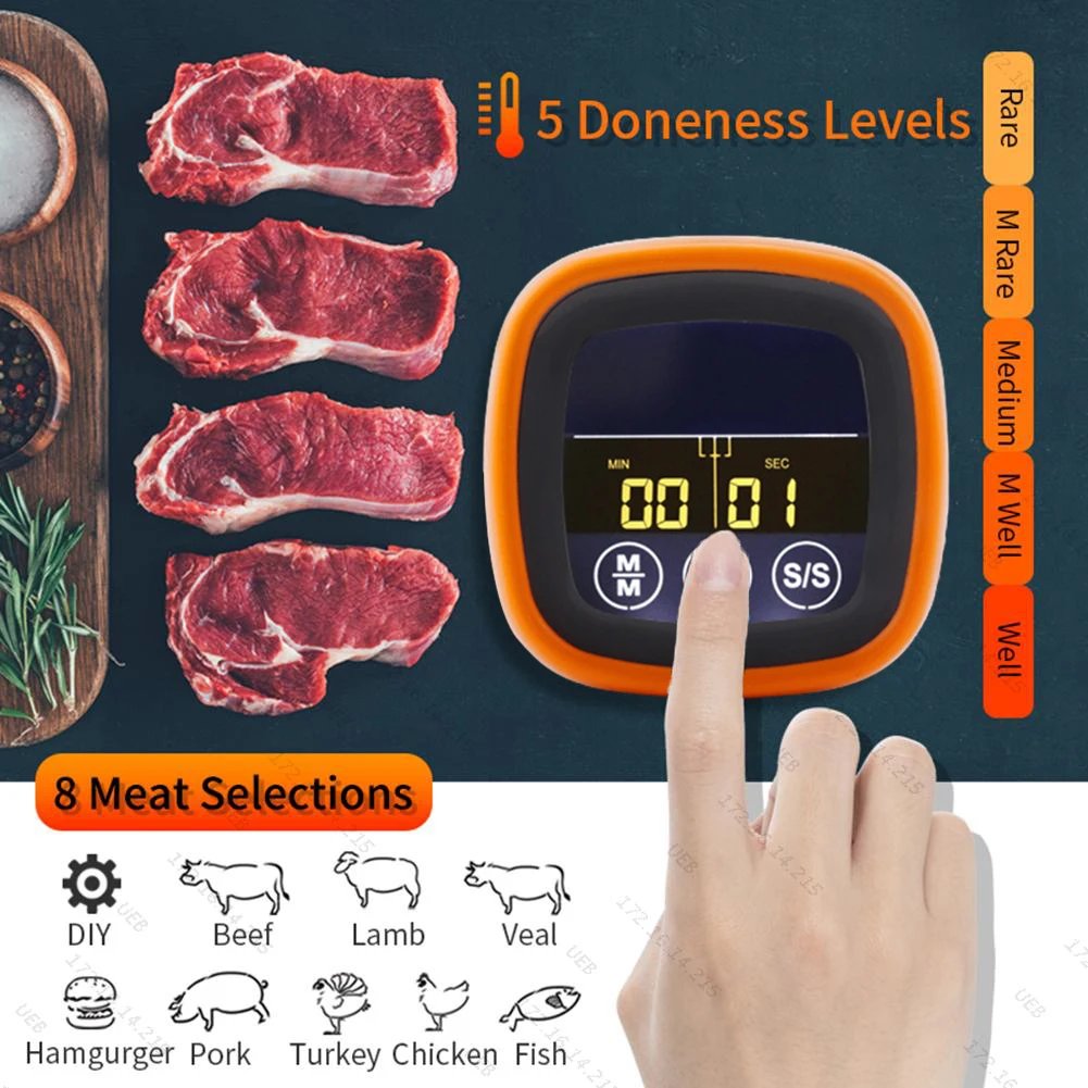 Digital Meat Kitchen Thermometer with 2 Probes Waterproof Meat Temperature Thermometer Probe Meat Temperature Probe for Grilling