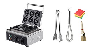 VEVOR 6 Hole Electric Sweet Donut Maker Stainless Steel Non Stick Commercial Donut Waffle Cookies Gaufriers Kitchen Appliance