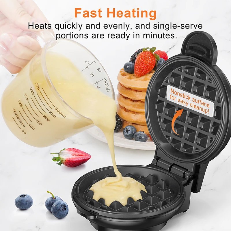 Crownful 350W Mini Waffle Maker Electric Breakfast Maker Multi Functional Sandwich Cake Maker Dessert Cooking Machine Toaster Crownful 350W Mini Waffle Maker Electric Breakfast Maker Multi Functional Sandwich Cake Maker Dessert Cooking Machine Toaster