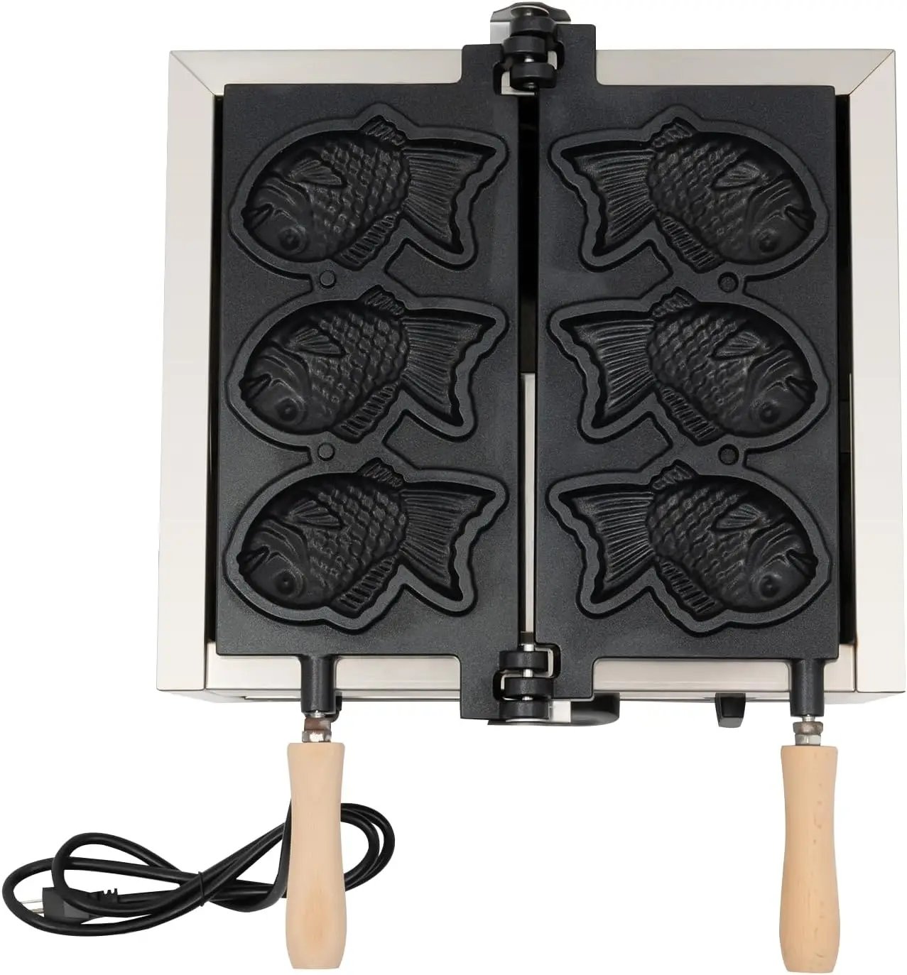 Electric 1500W Taiyaki Fish Waffle Maker, 3 Mold Non-stick Cooking Plate Cake Waffle Maker Baker Fish Shaped Waffle Cones Electric 1500W Taiyaki Fish Waffle Maker, 3 Mold Non-stick Cooking Plate Cake Waffle Maker Baker Fish Shaped Waffle Cones