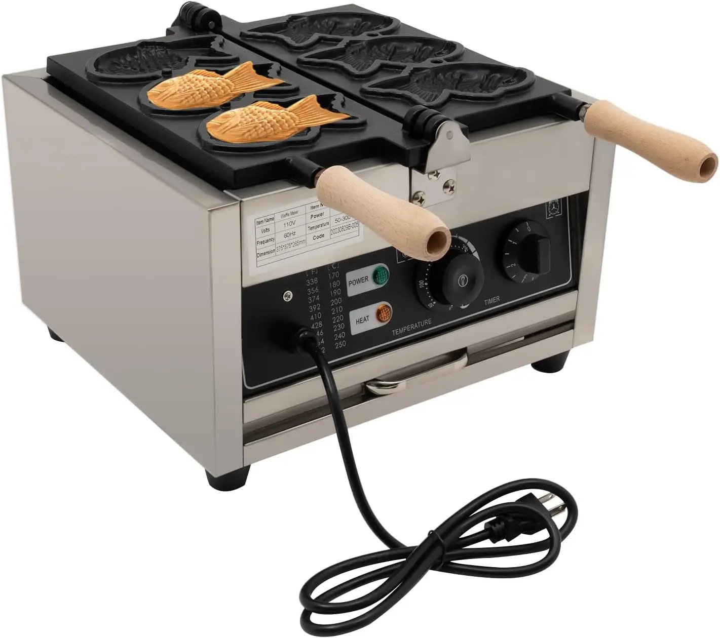 Electric 1500W Taiyaki Fish Waffle Maker, 3 Mold Non-stick Cooking Plate Cake Waffle Maker Baker Fish Shaped Waffle Cones Electric 1500W Taiyaki Fish Waffle Maker, 3 Mold Non-stick Cooking Plate Cake Waffle Maker Baker Fish Shaped Waffle Cones