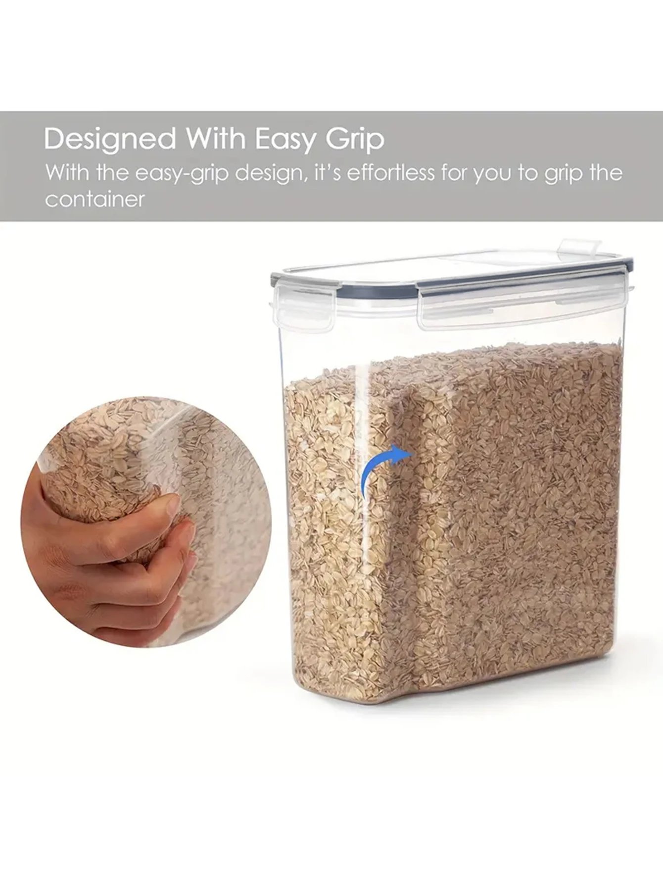 4pcs4l  Large Food Storage Containers With Lids, Airtight Food Storage Containers For Kitchen Pantry Organization And Storage