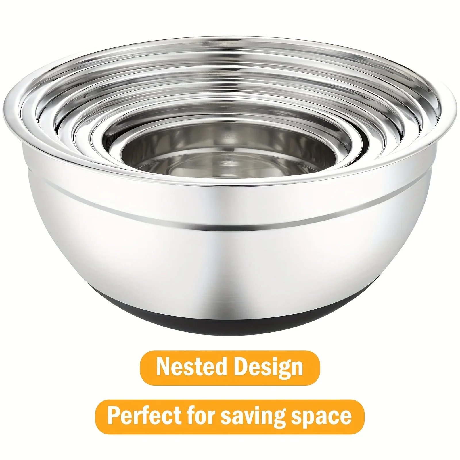 16PCS Complete Salad Tools Set 7 Stainless Steel Mixing Bowls with Lids 3 Graters 6 Spoons 5 Kitchen Accessories