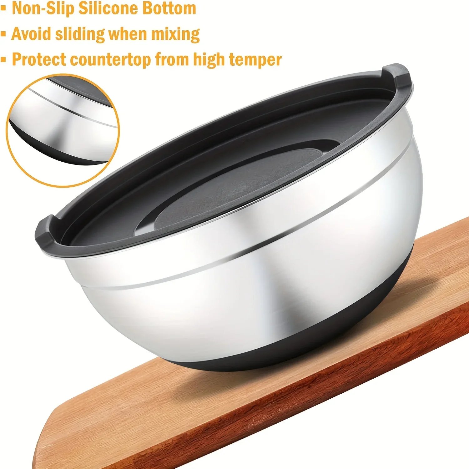 16PCS Complete Salad Tools Set 7 Stainless Steel Mixing Bowls with Lids 3 Graters 6 Spoons 5 Kitchen Accessories