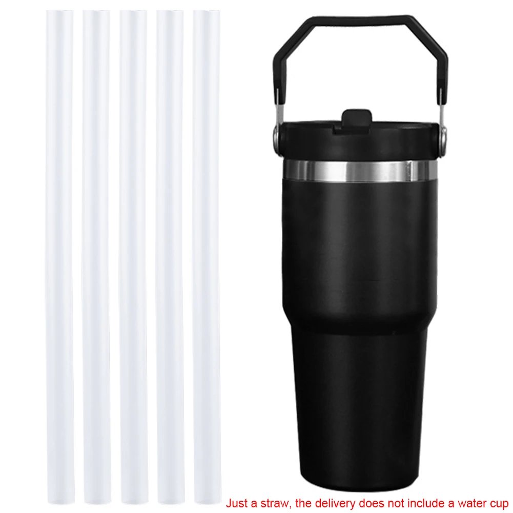 5Pcs Replacement Straws Wear-Resistant Reusable Straws Clear Straws Long Straws for Stanley 30oz Cup