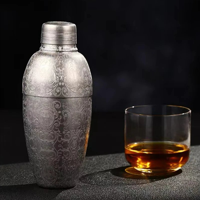 Bar Cocktail Shaker Boston Shaker Stainless Steel Engraving Shaker Bar Accessory&nbsp;Bartender Tools For Home And Bar