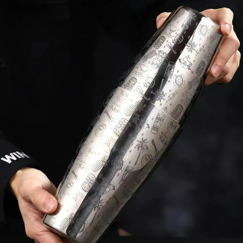 Bar Cocktail Shaker Boston Shaker Stainless Steel Engraving Shaker Bar Accessory&nbsp;Bartender Tools For Home And Bar