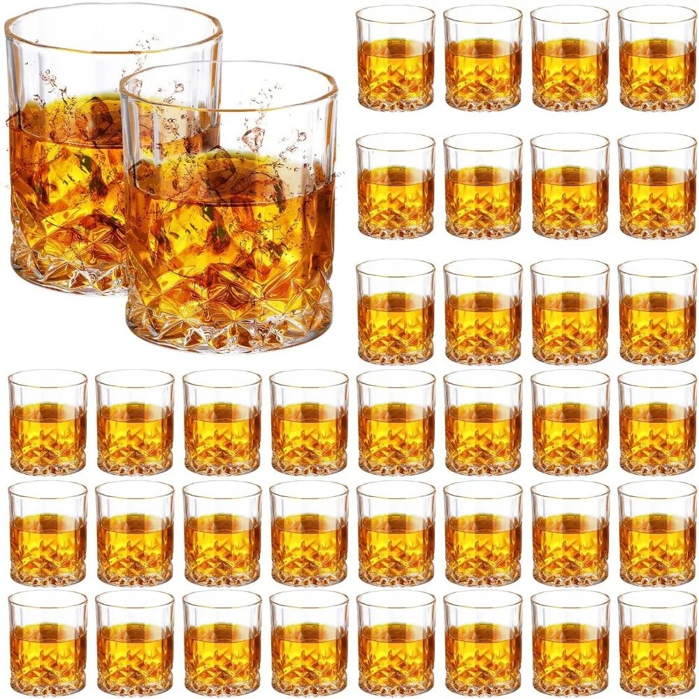 36 Pieces Whiskey Glasses Bulk Old Fashioned Crystal Rocks Glasses 12 oz for Whiskey Bourbon Cocktail Vodka Liquor Drinks Gift