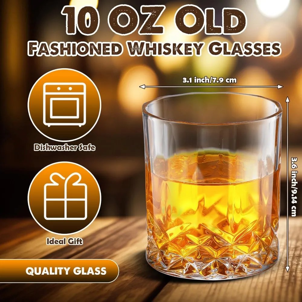 36 Pieces Whiskey Glasses Bulk Old Fashioned Crystal Rocks Glasses 12 oz for Whiskey Bourbon Cocktail Vodka Liquor Drinks Gift