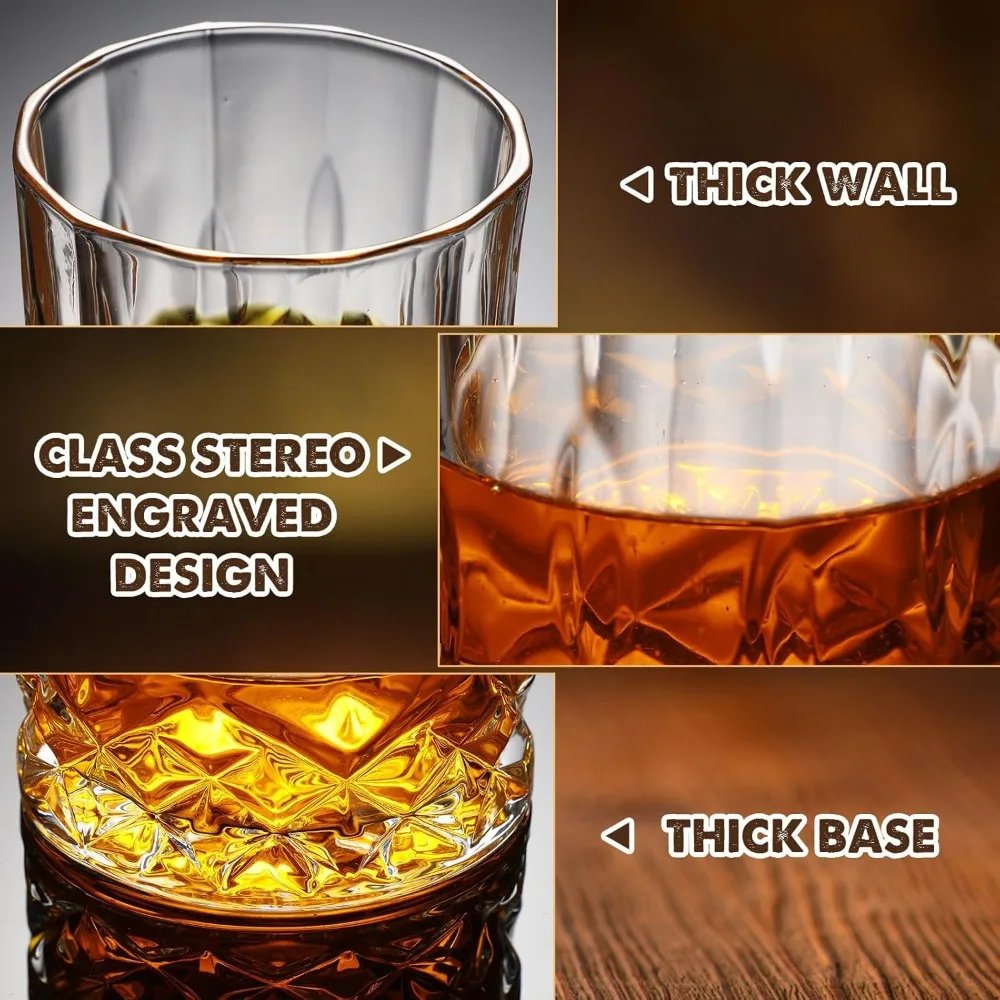 36 Pieces Whiskey Glasses Bulk Old Fashioned Crystal Rocks Glasses 12 oz for Whiskey Bourbon Cocktail Vodka Liquor Drinks Gift