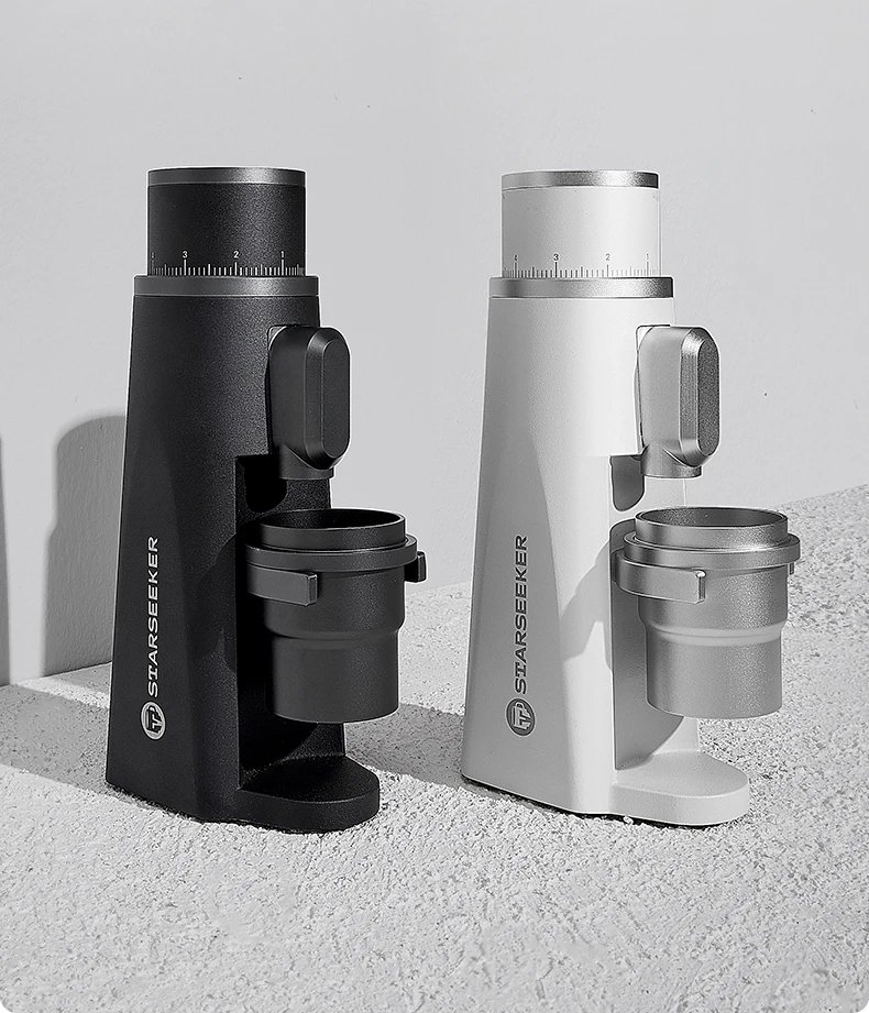 STARSEEKER EDGE Stainless Steel Burr Coffee Grinder 48MM Espresso Stepless Fineness Adjustment Electric Coffee Grinders Black