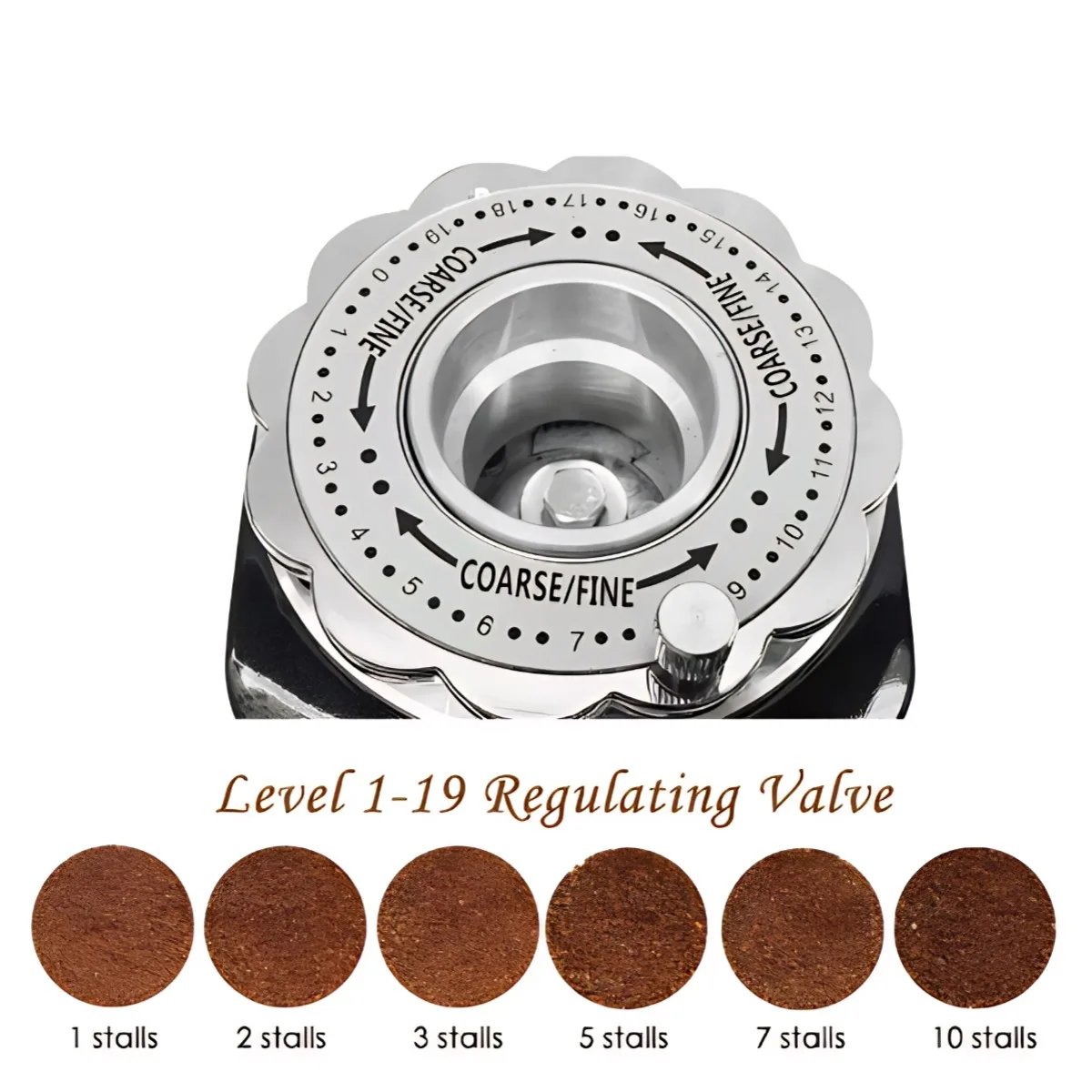 Electric Coffee Bean Grinder 35oz Flat Burr Coffee Grinder with 19 Grinding Settings 800g Electric Coffee Mill Machine