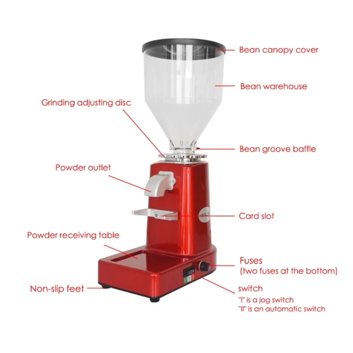 Electric Coffee Bean Grinder 35oz Flat Burr Coffee Grinder with 19 Grinding Settings 800g Electric Coffee Mill Machine