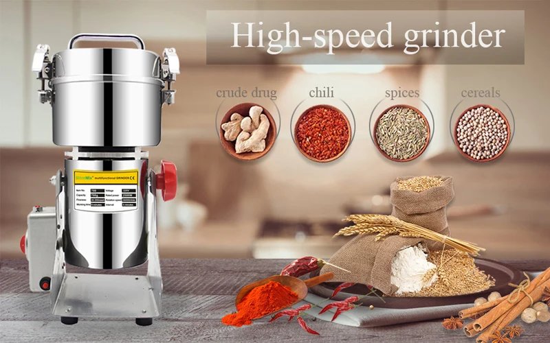 BioloMix Dry Food Grinder Mill 800g 700g - Grain Spice Herb Cereal Coffee Grinder Gristmill for Flour Powder Crushing