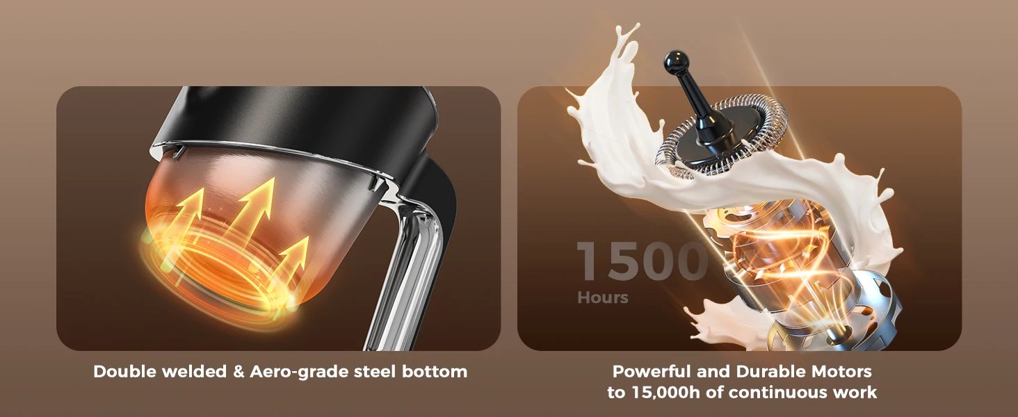 Electric Milk Frother For Coffee Cappuccino Latte Automatic Rotary Foamer 6 in 1 Hot and Cold Milk Foam Maker Split Type Mixer