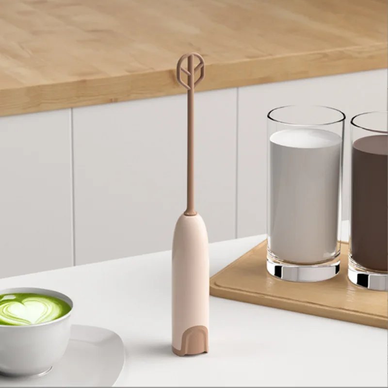 Electric Egg Whisk Hot Chocolate Mixer Battery-powered Mini Milk Frother Handheld Foam Maker One-key Start Detachable Wireless