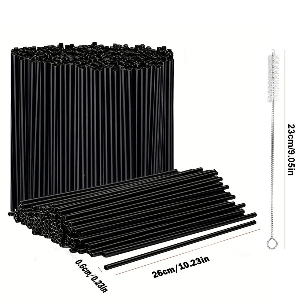 100Pcs Black Drinking Straws Reusable Beverage Drink Tube Flexible Plastic Straw Wedding Party Supplies Straw