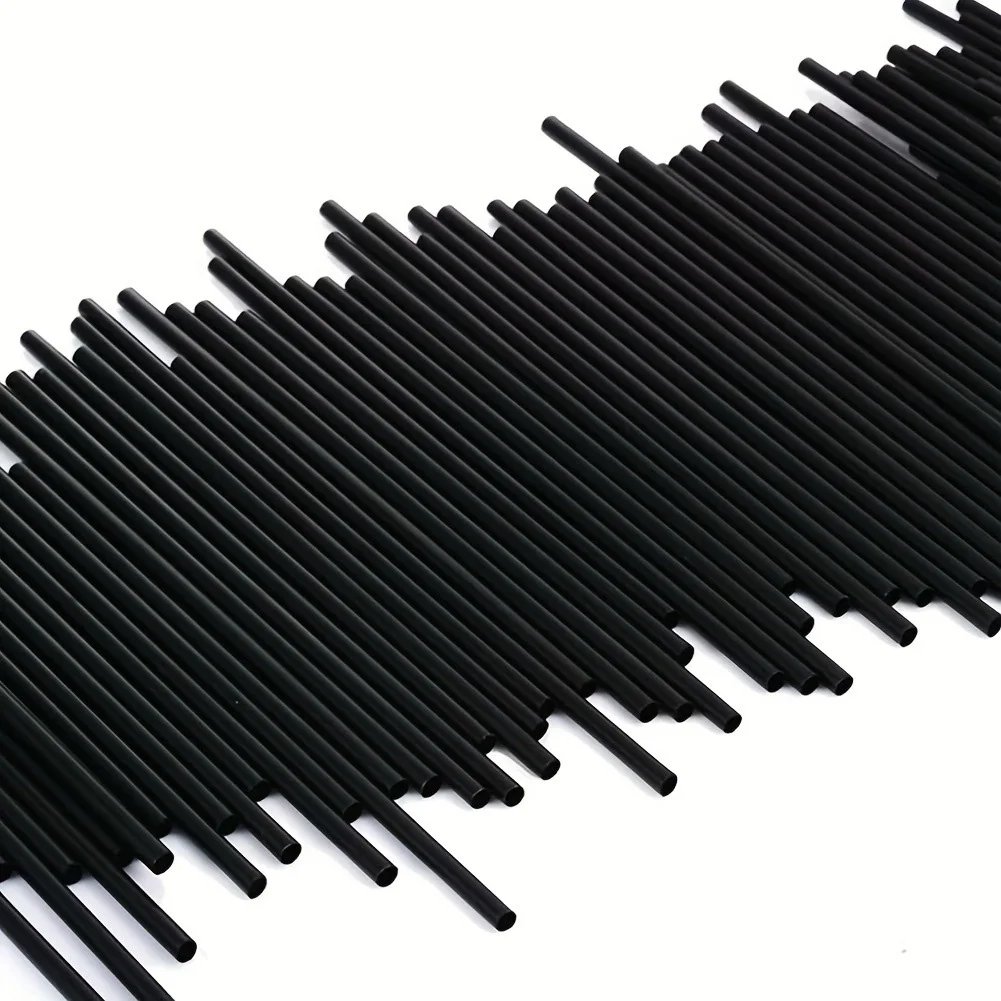 100/200PCS Black Straws Flexible Drinking Straws Cocktail Straws plastique Drink Tube Straw for Wedding Tea bar Party Wholesale