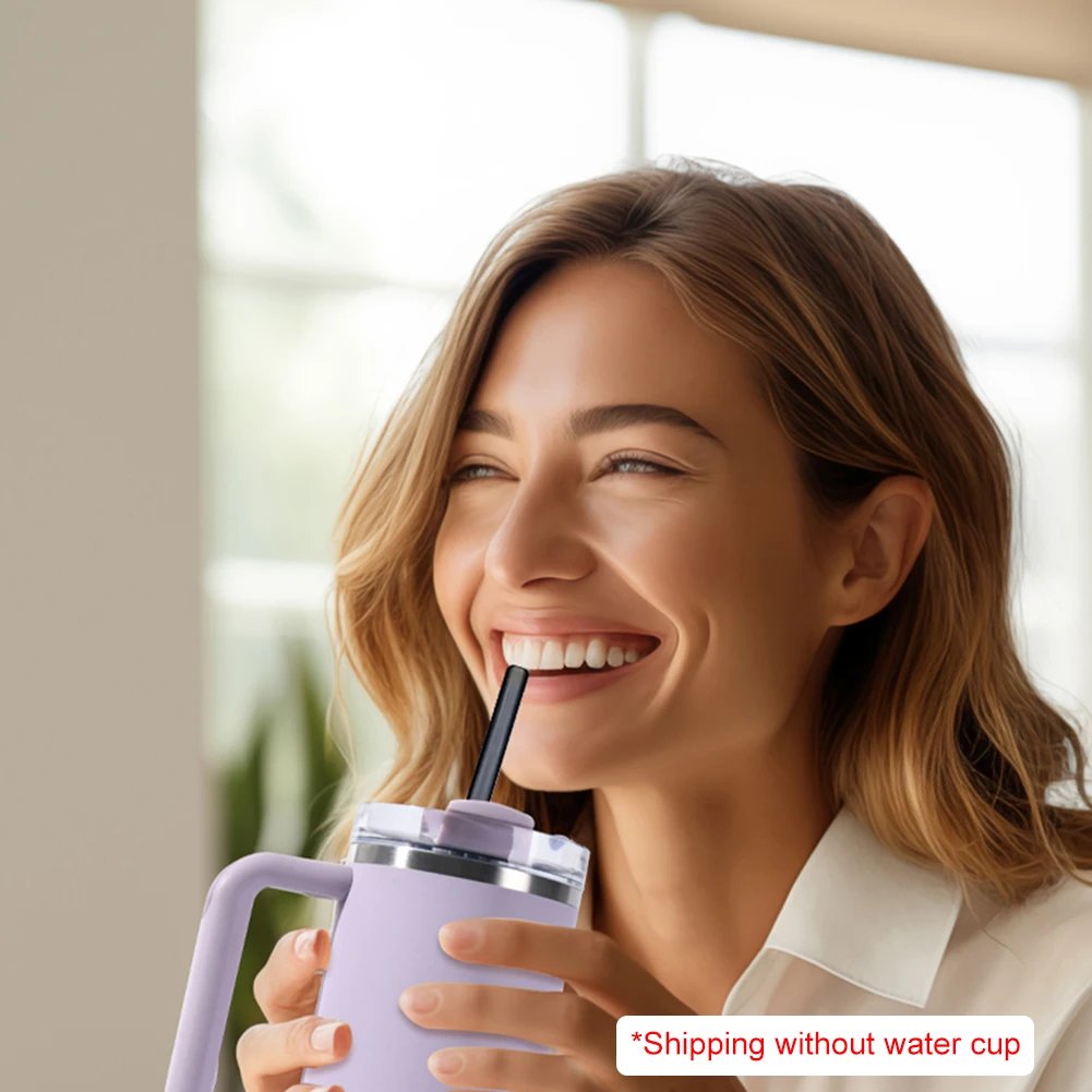 4Pcs Stainless Steel Straw with Straw Brush Replacement Straw Drinking Straws for Stanley 40oz Cup Accessories