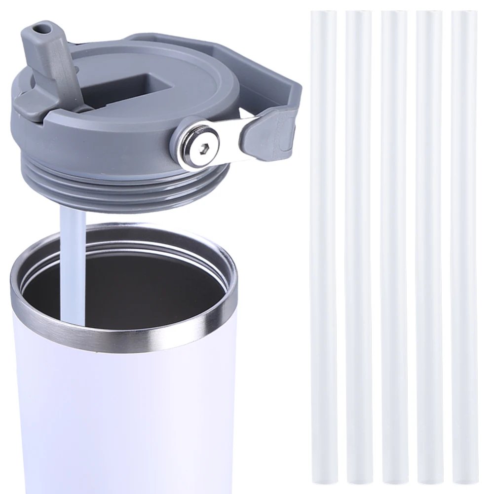 5Pcs Replacement Straws Wear-Resistant Reusable Straws Long Straws Plastic Straws for Stanley 30oz Accessories