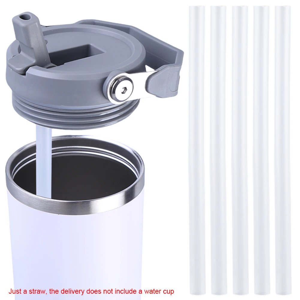 5Pcs Replacement Straws Wear-Resistant Reusable Straws Long Straws Plastic Straws for Stanley 30oz Accessories