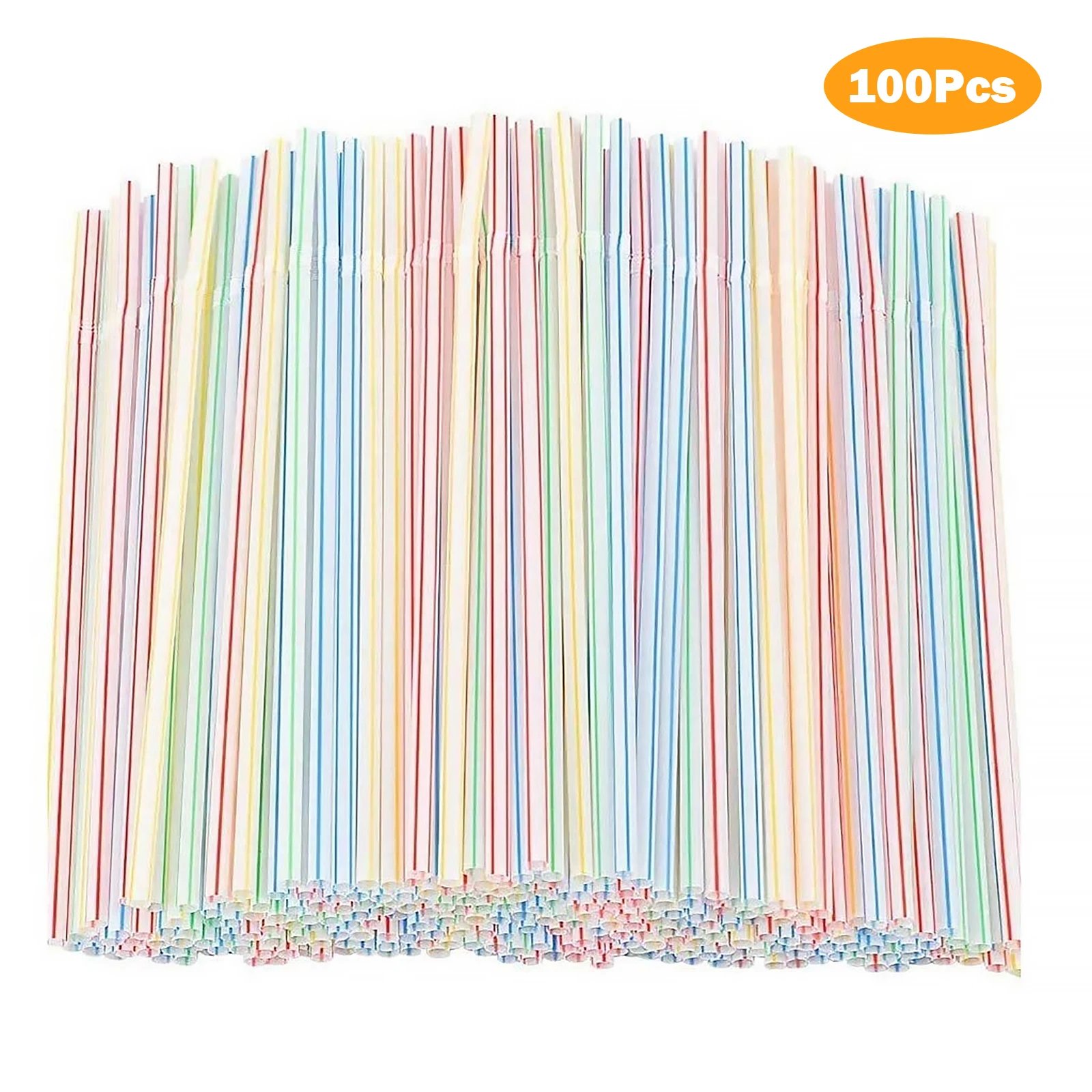 100-1500PCS Colorful & Black Flexible Drinking Straws for Parties Wedding Kitchen Wholesale for Home Parties Milk Juice Drinks
