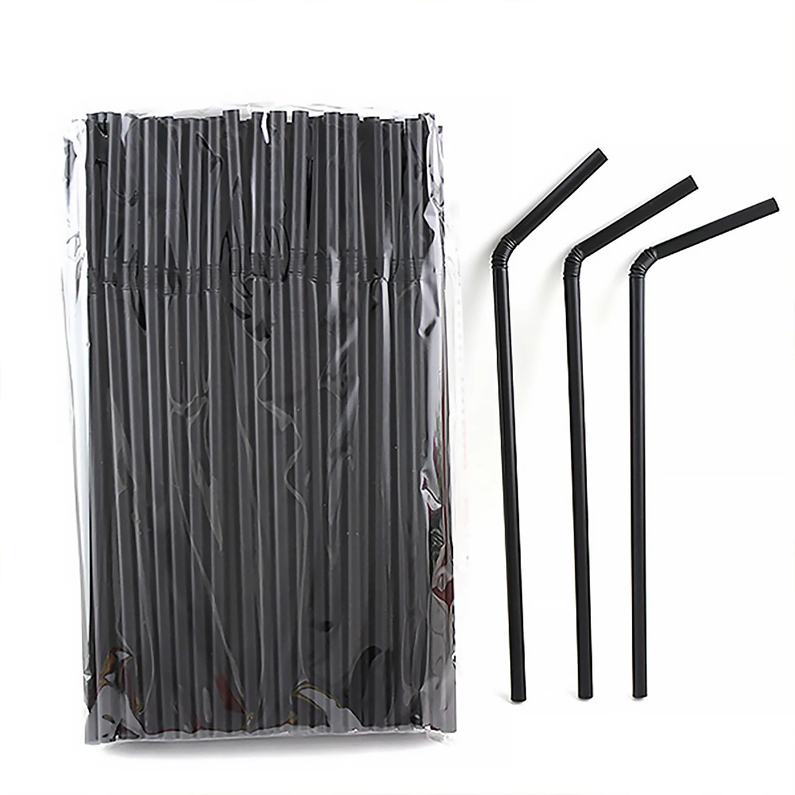 100-1500PCS Colorful & Black Flexible Drinking Straws for Parties Wedding Kitchen Wholesale for Home Parties Milk Juice Drinks