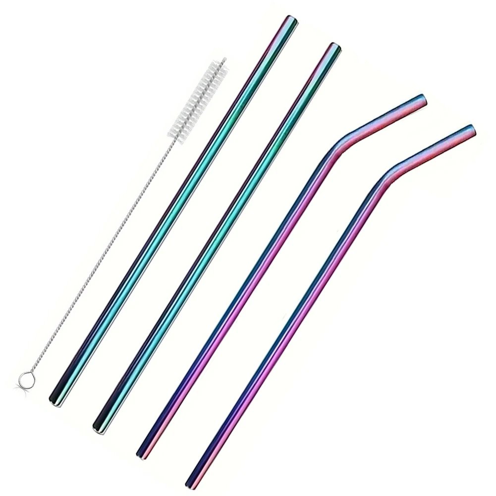 4Pcs Stainless Steel Straw with Straw Cleaner Replacement Straw Metal Straw for Stanley 40oz Cup Accessories