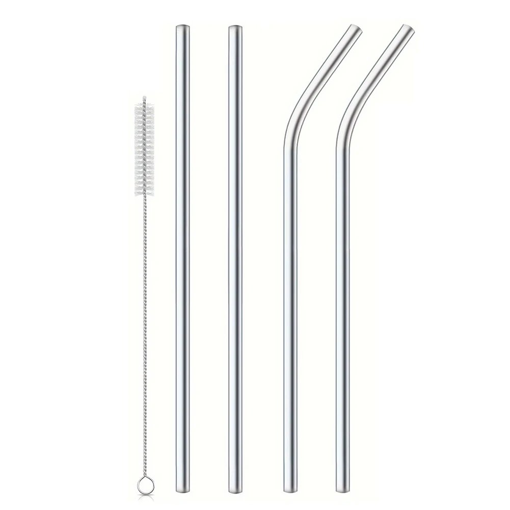 4Pcs Stainless Steel Straw with Straw Cleaner Replacement Straw Metal Straw for Stanley 40oz Cup Accessories