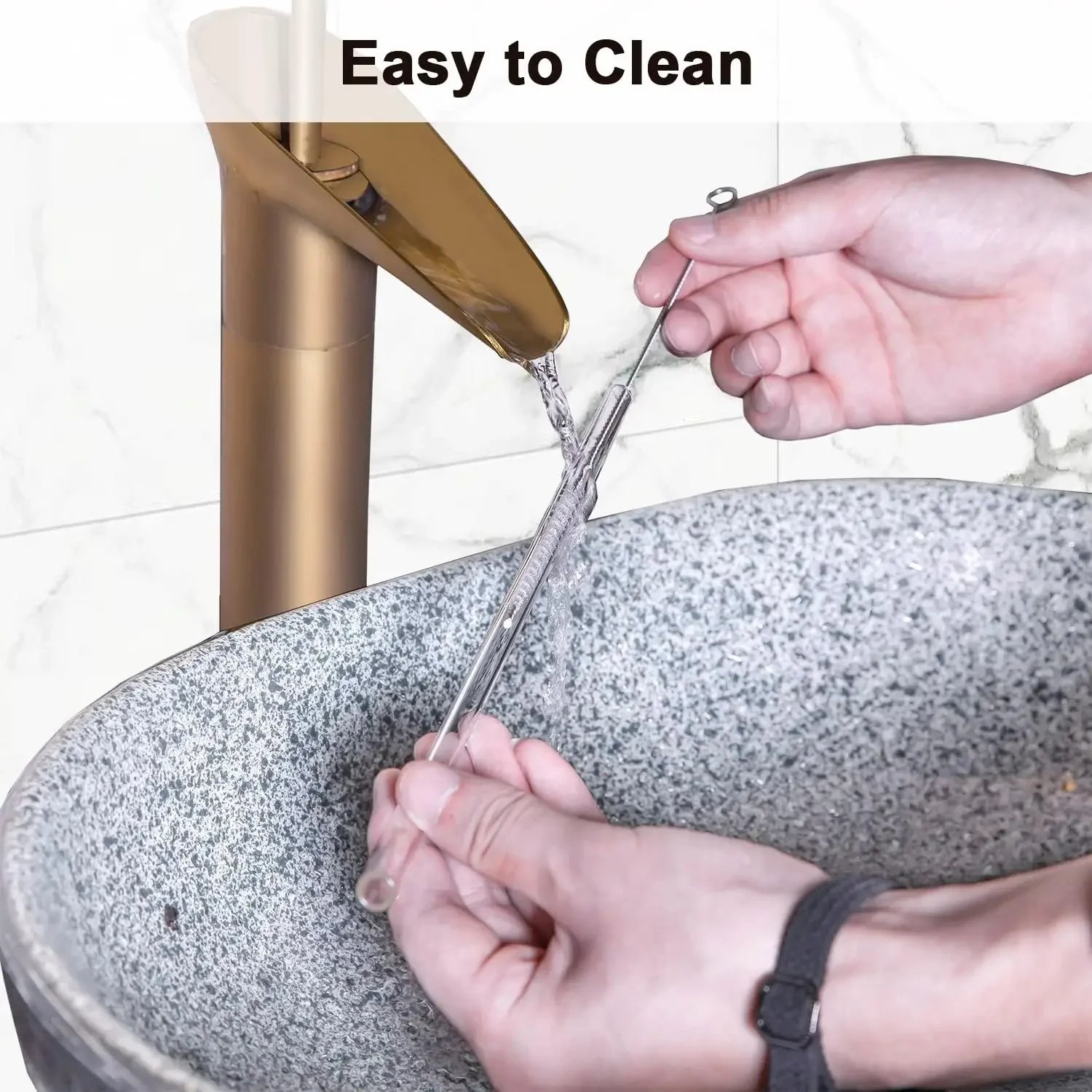 NEW Borosilicate Glass Straws for 16 oz Tumbler, 9 inch 8mm BPA Free, Reusable Drinking Straws Clear Bent Skinny