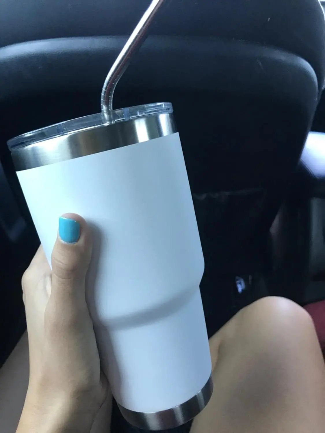 NEW Set of 4 Reusable Metal Straws, Long Stainless Steel Straw - Cleaning Brushes & Case, Drinking for 30 oz & 20 oz Tumblers