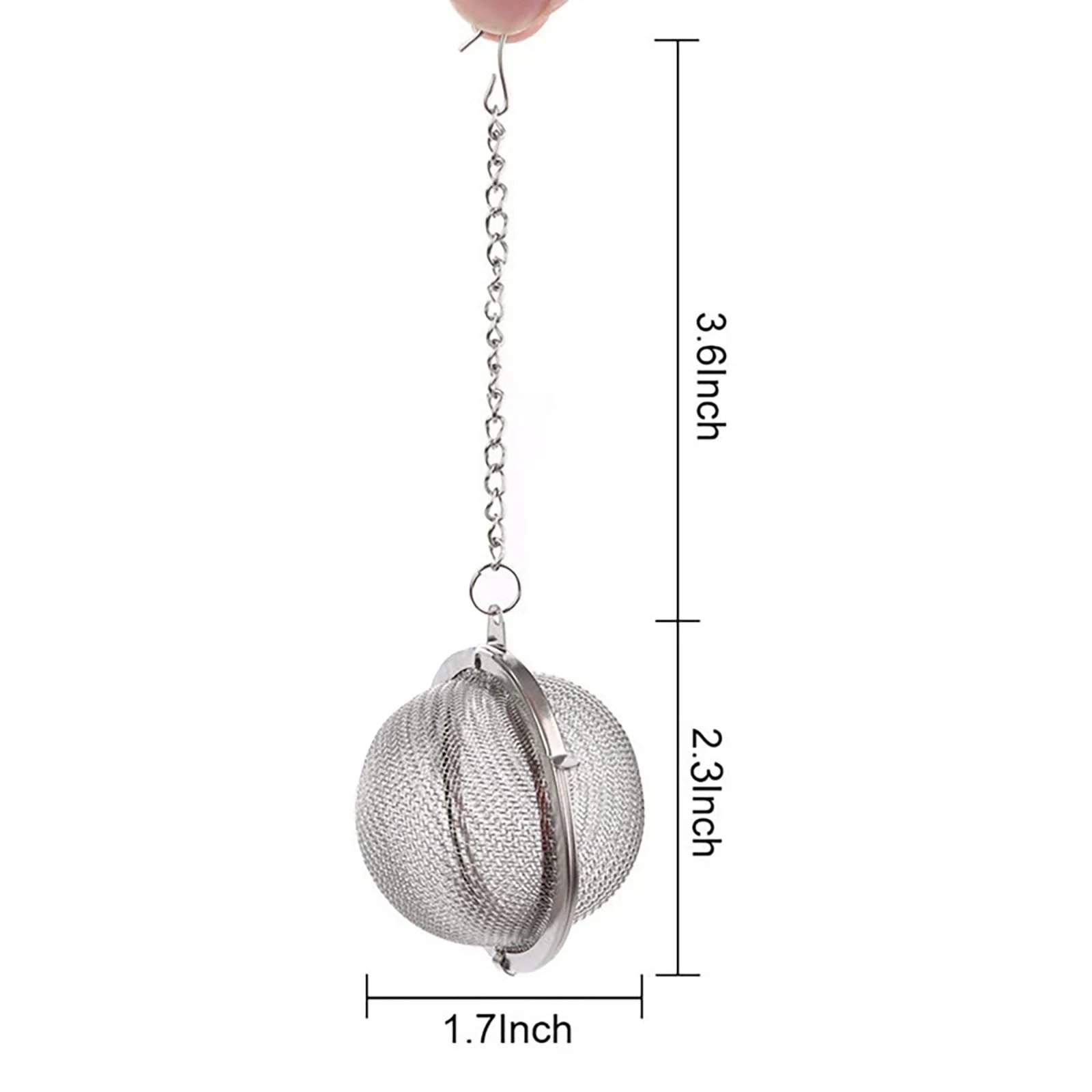 Stainless Steel Tea Ball, 2.3 inch Fine Mesh Tea Interval Diffuser with Hooks