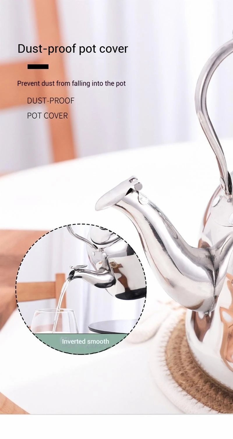 2.1 Quart Stainless Steel Whistling Tea Kettle for Stovetop &ndash; Classic Teapot with Tea Infuser, Foldable Heat-Resistant Handle