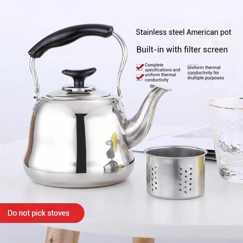 2.1 Quart Stainless Steel Whistling Tea Kettle for Stovetop &ndash; Classic Teapot with Tea Infuser, Foldable Heat-Resistant Handle
