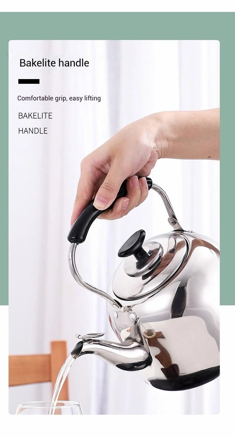 2.1 Quart Stainless Steel Whistling Tea Kettle for Stovetop &ndash; Classic Teapot with Tea Infuser, Foldable Heat-Resistant Handle