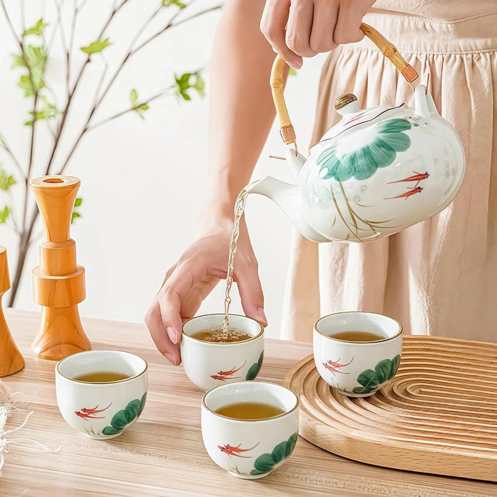 Old Craftsman Teapot Japanese Teapot and Cup Set Detachable loose-leaf Tea infuser - 1 ceramic teapot (22 oz.)