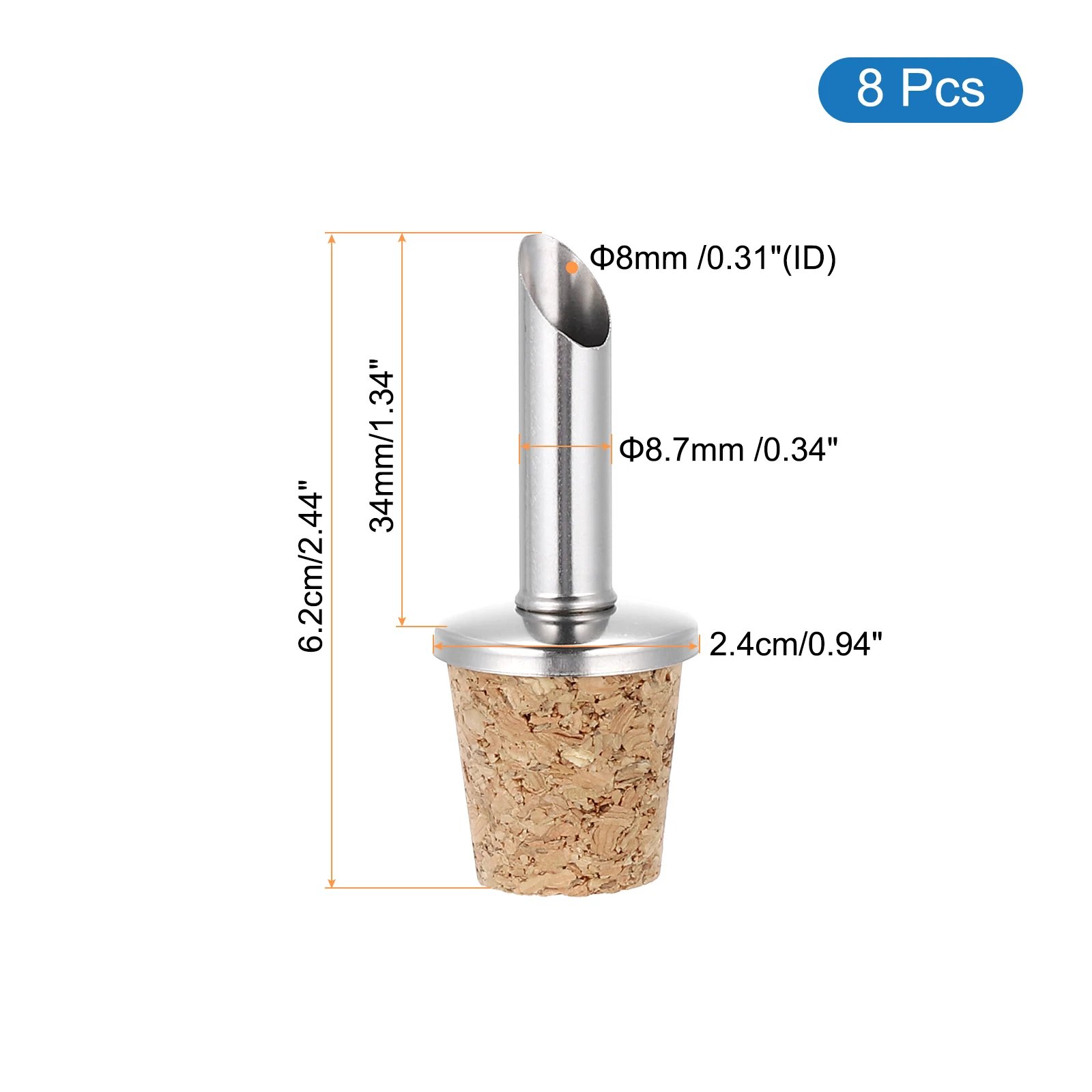 8Pcs Stainless Steel Bottle Pourers Olive Oil Cork Dispenser Pourers Wine Bottle Stoppers for Oil Beer Drink Water Bottle 8Pcs Stainless Steel Bottle Pourers Olive Oil Cork Dispenser Pourers Wine Bottle Stoppers for Oil Beer Drink Water Bottle