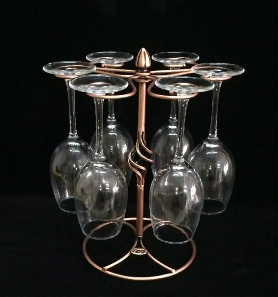 Fantasee - Wine Glass Holder, Tabletop Stemware Rack with 6 Wine Glass Drying Rack Stand