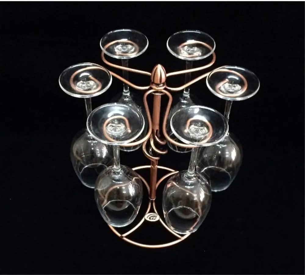 Fantasee - Wine Glass Holder, Tabletop Stemware Rack with 6 Wine Glass Drying Rack Stand