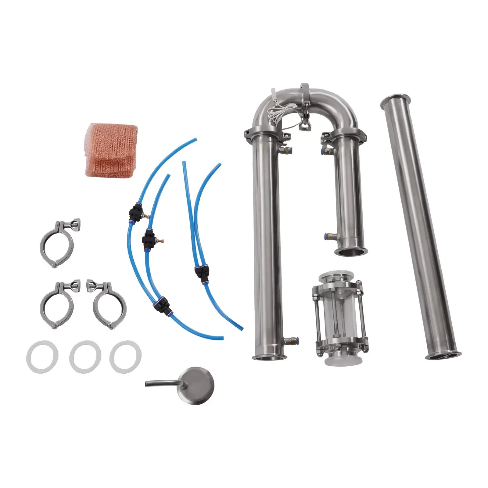 2 Inch Stainless Steel Distillation Still Moonshine Reflux Distilling Column Brew Wine Making Tool