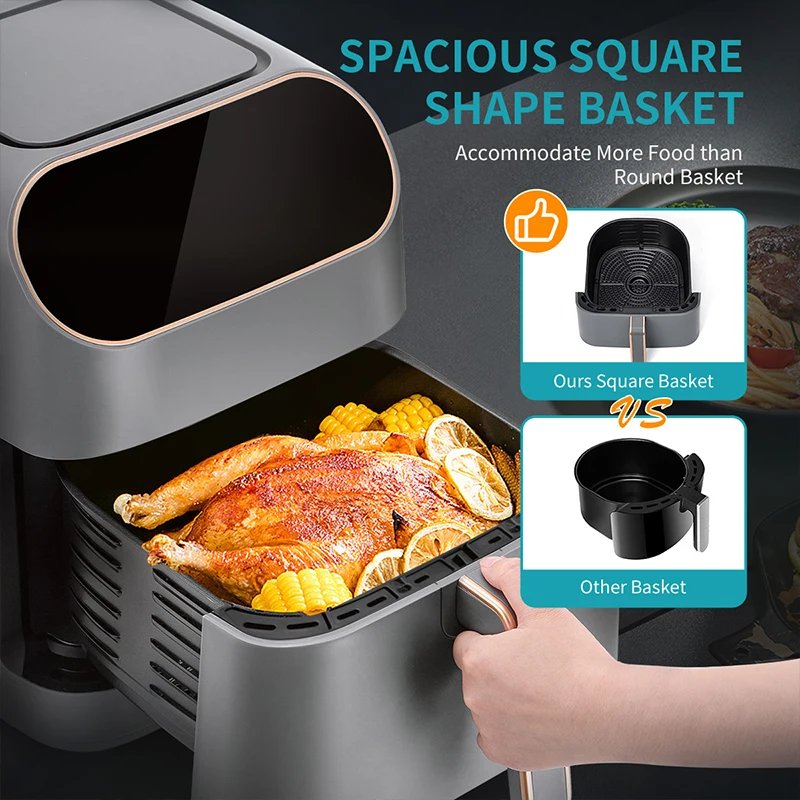 ULTREAN 8.5L Air Fryer Electric Hot fryer Oven Oilless Cooker with LCD Touch Control and Nonstick Basket Large Family Size 1750W