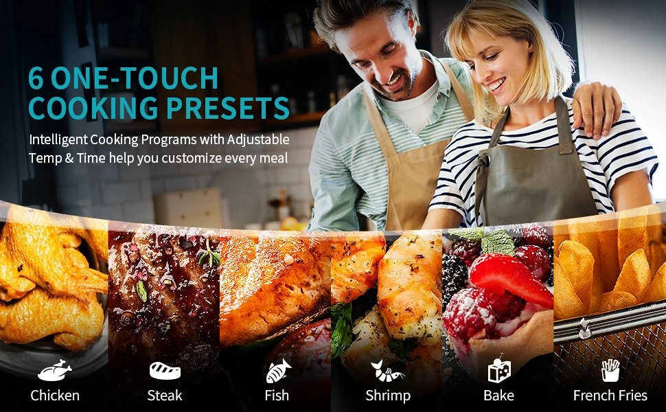 ULTREAN 8.5L Air Fryer Electric Hot fryer Oven Oilless Cooker with LCD Touch Control and Nonstick Basket Large Family Size 1750W