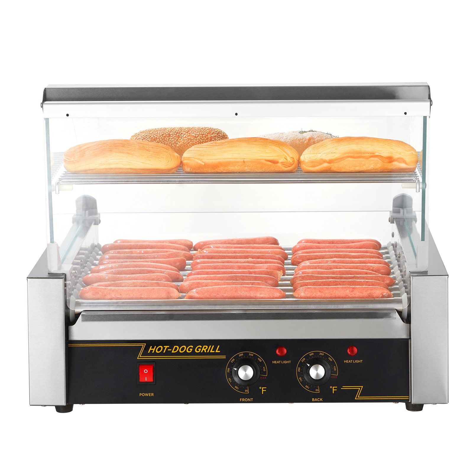 SucceBuy  5/7/11 Commercial Hot Dog Roller Electric Sausage Maker Barbecue Grill Machine for Camping Party Home Appliance 110V