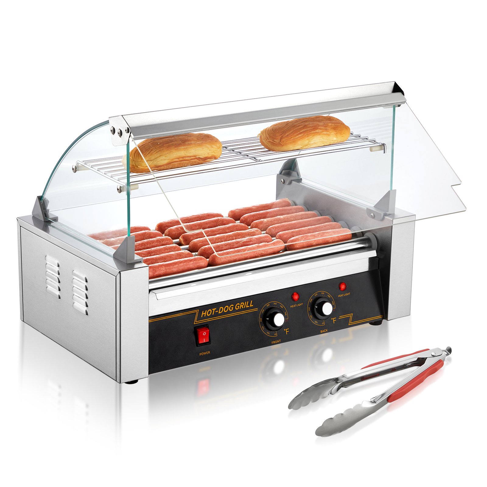 SucceBuy  5/7/11 Commercial Hot Dog Roller Electric Sausage Maker Barbecue Grill Machine for Camping Party Home Appliance 110V