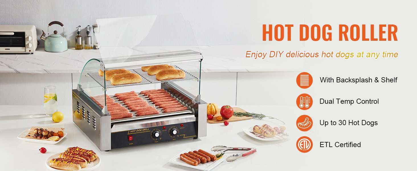 SucceBuy  5/7/11 Commercial Hot Dog Roller Electric Sausage Maker Barbecue Grill Machine for Camping Party Home Appliance 110V