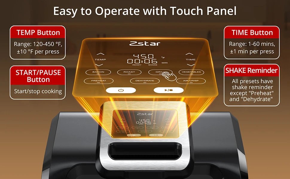 7-in-1 Smokeless Indoor Electric Air Grill Fryer Combo with See-Through Window Removable Plates,up to 450&deg;F,1750W,Even Heat,4Qt