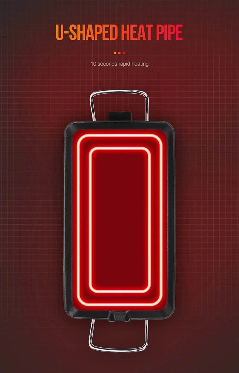 1500W Outdoor Indoor Griddle Large Barbecue Hot Plate Electric Camping Teppanyaki Non-stick Electric BBQ Grill Smokeless Griddle