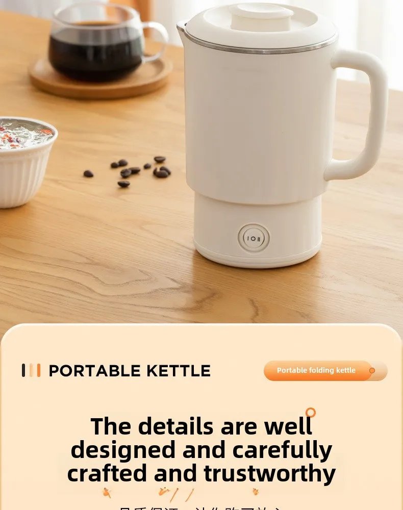 Travel Folding Kettle Outdoor Portable Small Folding Kettle 304 Stainless Steel Electric Kettle Boiler